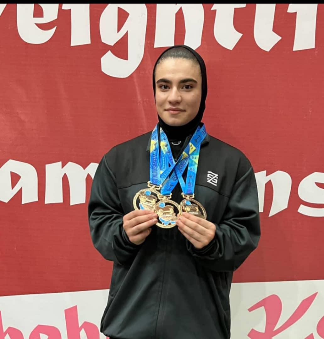درخشش بهاره کی‌ شمس، دختر وزنه‌بردار ایذه‌ای با ۳ مدال برنز در رقابت‌های کشوری
