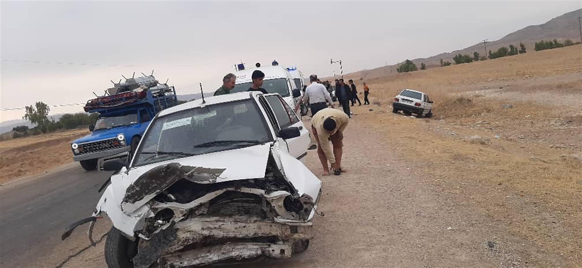 تصادف شاخ‌به‌شاخ دو پراید در نزدیکی تقاطع نوترکی، 4 مصدوم بر جای گذاشت