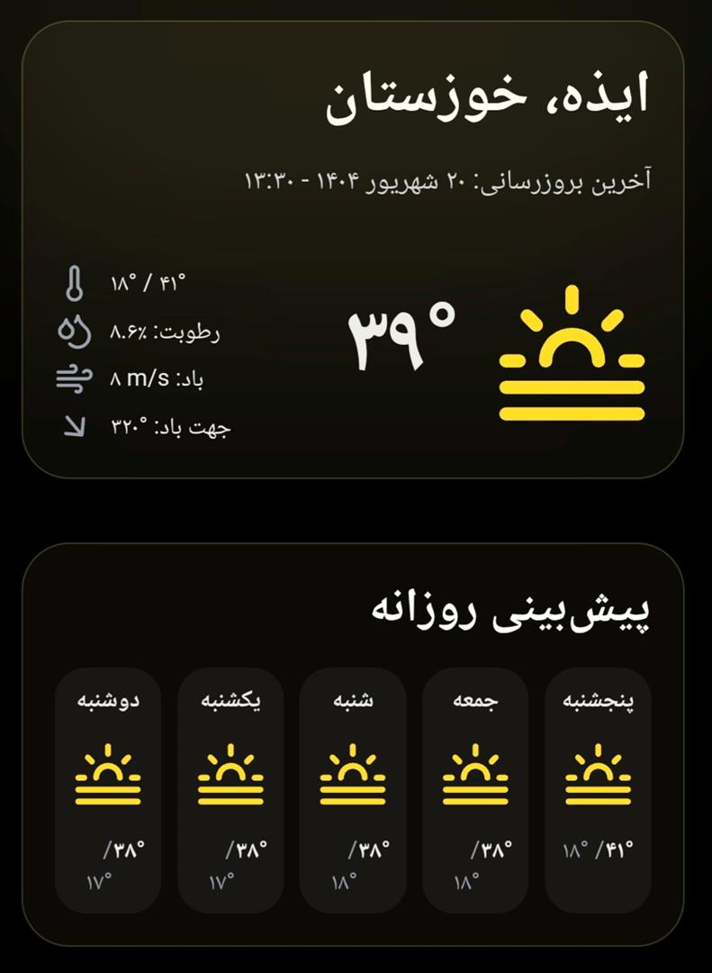 کاهش محسوس دما و وزش بادهای نسبتاً شدید در خوزستان از فردا
