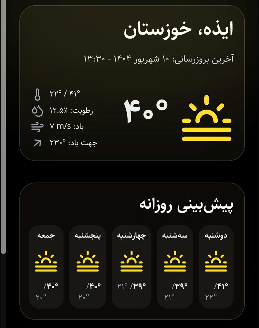 پیش‌بینی وزش باد و گردوخاک محلی در خوزستان/ ایذه خنک‌ترین و شوش گرم‌ترین نقطه استان